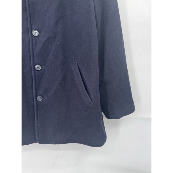 J. Crew Wool Blend Peacoat Women Large Navy Blue Button Up Winter Nautical - Picture 6 of 6